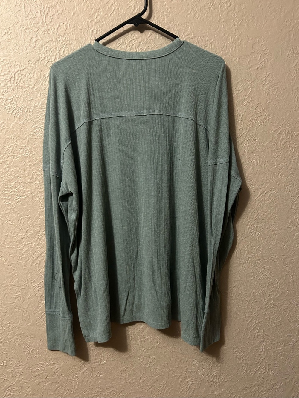 SO Sage Green Long Sleeve Henley Top - Picture 3 of 3